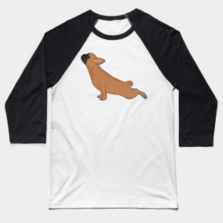 Cute French Bulldog doing Yoga, Funny Dog Lover Baseball T-Shirt